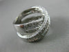 ESTATE MASSIVE 2.50CT DIAMOND 14KT WHITE GOLD 3D CRISS CROSS X LOVE RING #25116