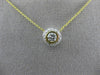 ESTATE LARGE .45CT ROUND DIAMOND 18KT TWO TONE GOLD BEZEL HALO CLASSIC NECKLACE
