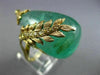 ANTIQUE EXTRA LARGE 50.45CT FANCY CANARY DIAMOND & AAA EMERALD 14KT GOLD 3D RING