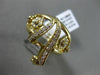 ESTATE EXTRA LARGE .45CT DIAMOND 14KT YELLOW GOLD 3D FLOWER FLOATING FUN RING