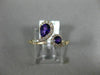 .68CT DIAMOND & AAA ROUND & PEAR SHAPE AMETHYST 14KT ROSE GOLD CRISS CROSS RING