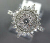 ESTATE .66CT DIAMOND 14KT WHITE GOLD ROUND & MARQUISE FLOWER SNOWFLAKE FUN RING