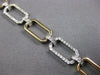 WIDE 1.21CT DIAMOND 14KT 2 TONE GOLD 3D CLASSIC RECTANGULAR LINK TENNIS BRACELET