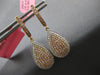 LARGE .96CT WIHTE & PINK DIAMOND 18KT WHITE & ROSE GOLD PAVE TEAR DROP EARRINGS