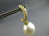 ESTATE LARGE .48CT DIAMOND & AAA SOUTH SEA PEARL 18KT YELLOW GOLD FUN HANGING EARRINGS