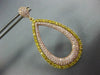 LARGE 4.97CT PINK & FANCY YELLOW DIAMOND 18K YELLOW & ROSE GOLD HANGING EARRINGS