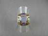 ESTATE 9.65CTW WIDE MULTI COLOR STONES 14KT WHITE GOLD RING
