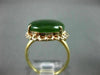ANTIQUE LARGE AAA JADE 14KT YELLOW & ROSE GOLD 3D OVAL FILIGREE LOVE RING #26411