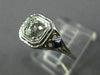 ANTIQUE .53CT DIAMOND & AAA SAPPHIRE 18K WHITE GOLD SQUARE ENGAGEMENT RING 26026