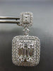 LARGE 3.41CT DIAMOND 18KT WHITE GOLD ROUND & BAGUETTE DOUBLE HALO STUD EARRINGS