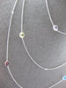 EXTRA LONG 5.75CT DIAMOND & AAA MULTI GEM 14KT WHITE GOLD BY THE YARD NECKLACE