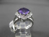 ESTATE LARGE 2.25CTW DIAMOND & AAA EXTRA FACET AMETHYST 14KT WHITE 3D HALO RING