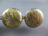ESTATE LARGE 18KT YELLOW GOLD AND SILVER 3D ROUND CLIP ON CLASSIC EARRINGS