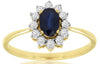 0.76CT DIAMOND & AAA SAPPHIRE 14KT 2 TONE GOLD OVAL & ROUND FRIENDSHIP FUN RING