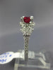 ESTATE 1.64CT DIAMOND & AAA RUBY 14KT WHITE GOLD CLASSIC ROUND ENGAGEMENT RING