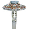 CERTIFIED LARGE 3.36CT MULTI COLOR DIAMOND 18K WHITE & ROSE GOLD ENGAGEMENT RING