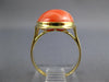ANTIQUE WIDE AAA CORAL 14KT YELLOW GOLD 3D CLASSIC OVAL FUN RING #27147