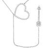 ESTATE .33CT DIAMOND 14KT WHITE GOLD 3D ARROW TO YOUR HEART LOVE LARIAT NECKLACE