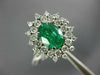 LARGE 2.98CT DIAMOND & AAA EMERALD 14KT WHITE GOLD 3D OVAL HALO ENGAGEMENT RING