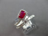 .80CT DIAMOND & AAA RUBY 14KT WHITE GOLD 3D EMERALD CUT & ROUND SQUARE LOVE RING