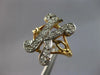 ESTATE LARGE .25CT DIAMOND 14KT WHITE & YELLOW GOLD K INITIAL DOUBLE PLATE RING