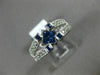 1.08CT ROUND DIAMOND & AAA PRINCESS SAPPHIRE 14KT WHITE GOLD INVISIBLE FUN RING