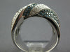 LARGE 1.72CT WHITE & BLUE DIAMOND 14K WHITE GOLD MULTI LEAF CRISS CROSS FUN RING
