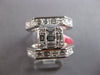 EXTRA LARGE 2.44CT DIAMOND 18KT WHITE GOLD 3D ROUND & BAGUETTE UNISEX FUN RING