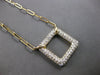LARGE & LONG 3.30CT DIAMOND 14KT YELLOW GOLD 3D PAVE OPEN SQUARE LOVE NECKLACE