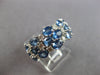 LARGE 4.39CT DIAMOND & AAA SAPPHIRE 14KT WHITE GOLD OVAL & ROUND 3 ROW FUN RING