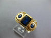 LARGE 2.66CT DIAMOND & AAA SAPPHIRE 14K YELLOW GOLD EMERALD CUT & ROUND FUN RING