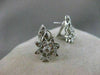 ESTATE .85CTW DIAMOND 14KT WHITE GOLD FLOWER CLIP ON EARRINGS ITALY #1148