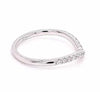 ESTATE .21CT DIAMOND 18KT WHITE GOLD 3D CLASSIC V SHAPE WEDDING ANNIVERSARY RING