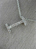 .22CT ROUND DIAMOND 18K WHITE GOLD 3D CLASSIC "I" INITIAL FLOATING PENDANT #8965