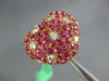 ESTATE LARGE 8.0CT DIAMOND & AAA PINK SAPPHIRE 18KT YELLOW GOLD PUFF HEART RING