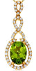 1.51CT DIAMOND & AAA PERIDOT 14KT YELLOW GOLD 3D OVAL INFINITY FLOATING PENDANT