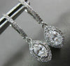 ESTATE .98CT ROUND & MARQUISE DIAMOND 14KT WHITE GOLD 3D HALO HANGING EARRINGS