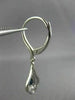 ESTATE .69CT DIAMOND & SAPPHIRE 14K WHITE GOLD TEAR DROP FLOWER HANGING EARRINGS