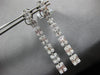 LARGE 3.27CT DIAMOND 18K WHITE GOLD ROUND & BAGUETTE GRADUATING HANGING EARRINGS