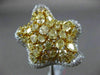 GIA EXTRA LARGE 7.95CT WHITE & FANCY YELLOW DIAMOND 18K 2 TONE GOLD 3D STAR RING