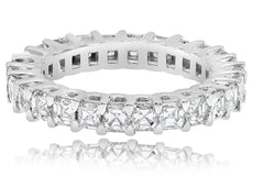 2.59CT DIAMOND 18K WHITE GOLD ASSCHER CUT SHARED PRONG ETERNITY ANNIVERSARY RING