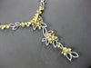 GIA EXTRA LARGE 25.57CT DIAMOND 18KT 2 TONE GOLD 3D MULTI SHAPE LARIAT NECKLACE