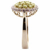 1.0CT PINK & FANCY YELLOW DIAMOND 18K YELLOW & ROSE GOLD ROUND HALO CLUSTER RING