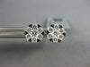 ESTATE .69CT DIAMOND 18KT WHITE GOLD 3D FLOWER INVISIBLE STUD EARRINGS