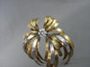 ANTIQUE LARGE .35CT DIAMOND 14KT 2 TONE FLOWER BROOCH PENDANT AMAZING!!#1360