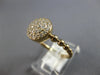 ESTATE .35CT DIAMOND 14KT YELLOW GOLD 3D CLASSIC ROUND PAVE BEADED FUN LOVE RING