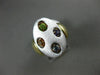 ESTATE LARGE .40CT MULTI COLOR GEM 14KT WHITE & YELLOW GOLD ETOILE FILIGREE RING