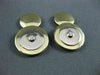 ANTIQUE LARGE DIAMOND 18KT 2TONE GOLD ROUND ETOILE DOUBLE SIDED CUFF LINKS 21204