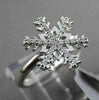 ANTIQUE .14CT DIAMOND 18KT WHITE GOLD 3D PAVE HANDCRAFTED SNOWFLAKE FUN RING