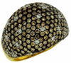 ESTATE 3.52CT WHITE & CHOCOLATE FANCY DIAMOND 14K YELLOW GOLD 3D DOME SHAPE RING